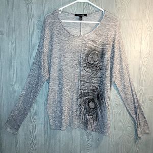 Forever 21 Dolman Sleeve Feather Top- LG